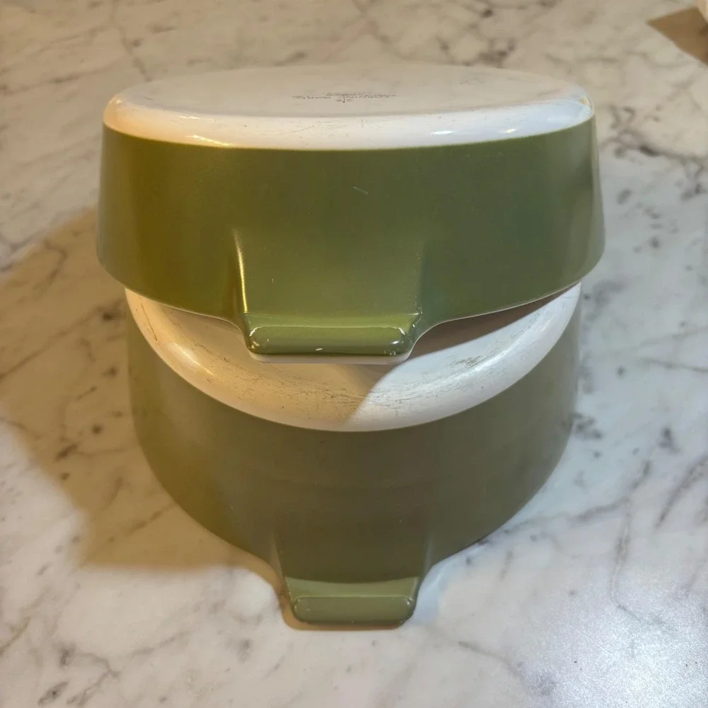 Vintage Corning Ware Avocado Green Casserole Dish Set P-701-B P-701 3/4-B 2pc